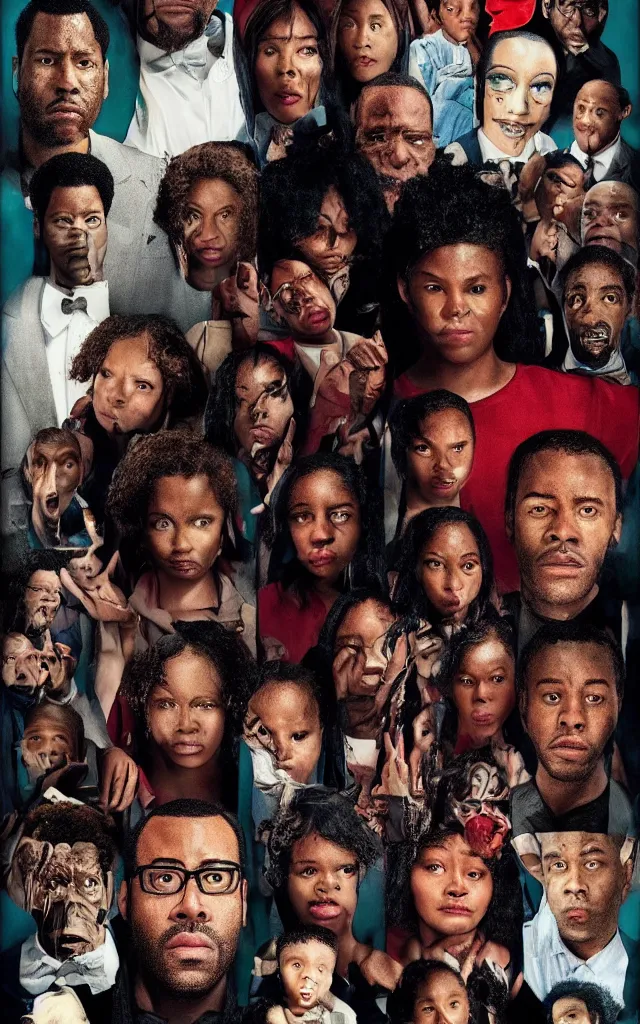 Image similar to “ a poster for the new jordan peele movie showing the protagonist ”