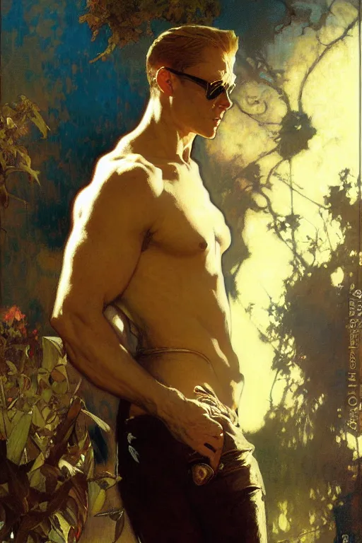 Image similar to albert wesker, painting by gaston bussiere, craig mullins, greg rutkowski, alphonse mucha