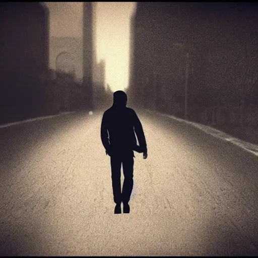 Image similar to i walk a lonely road the only one that i have ever known don't know where it goes but it's home to me, and i walk alone i walk this empty street on the boulevard of broken dreams where the city sleeps and i'm the only one, and i walk alone