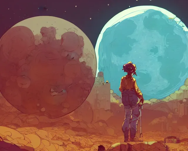 Image similar to a study of cell shaded cartoon huge limosuine, in front of a big moon, illustration, wide shot, muted colors, post grunge, concept art by josan gonzales and wlop, david rubin, mike mignola, laurie greasley, highly detailed, sharp focus, trending on artstation, hq, deviantart, art by artgem