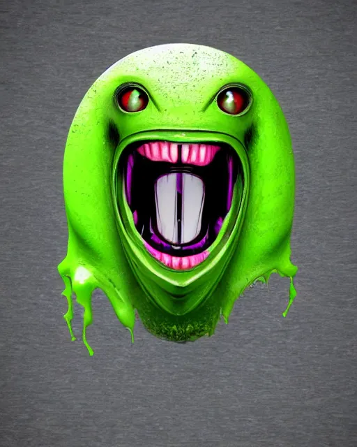 Image similar to Handsome alien monster made of green and purple slime, athletic and smooth