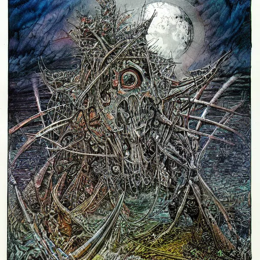 Prompt: Art by Ian Miller