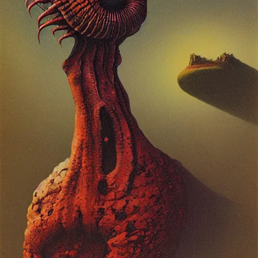 Image similar to shrimp monster by zdzisław beksiński