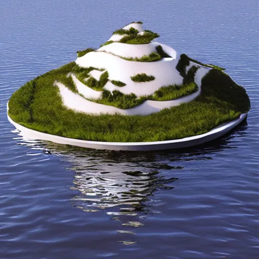 Prompt: floating island