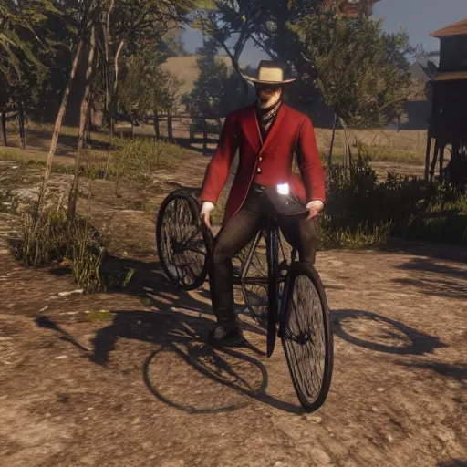 Prompt: Fancy posh bicycle in Red Dead Redemption 2