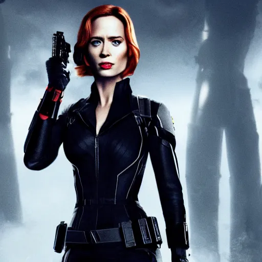 Image similar to emily blunt as black widow