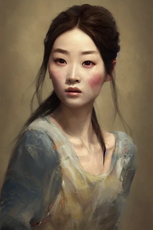 Image similar to princess portrait painted bu huang guang jiang, hgj art, oil painting, sunlit, paint texture, digital painting, highly detailed, artstation, sharp focus, illustration, concept art, ruan jia, charlie bowater, tom bagshaw, norman rockwell