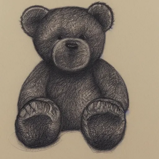 Image similar to ballpoint pen drawing of a teddy bear