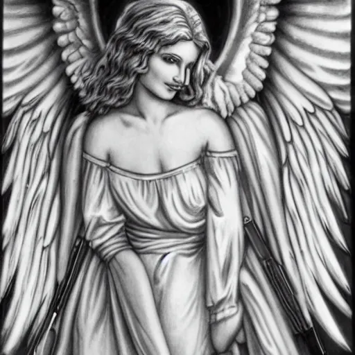 Image similar to angel with a shotgun