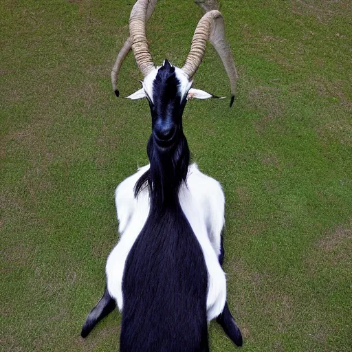 Image similar to The longest, stringiest goat in the world, Guiness Book of World Records holder, photograph