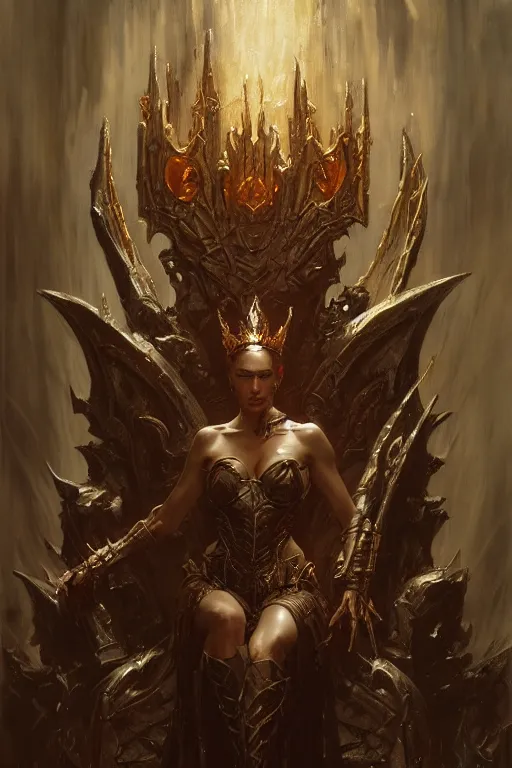 Image similar to queen of blades, throne of darkness highly detailed painting by gaston bussiere, craig mullins, j. c. leyendecker 8 k