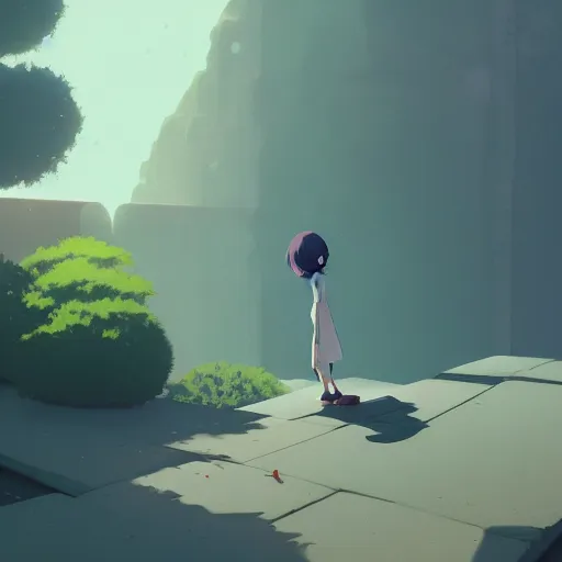 Prompt: awareness of emptiness without naming it, detailed, cory loftis, james gilleard, atey ghailan, makoto shinkai, goro fujita, studio ghibli, rim light, exquisite lighting, clear focus, very coherent, plain background