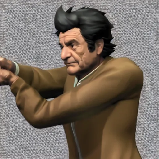 Prompt: peter falk as a character in super smash bros. ultimate, 3 d render, official render