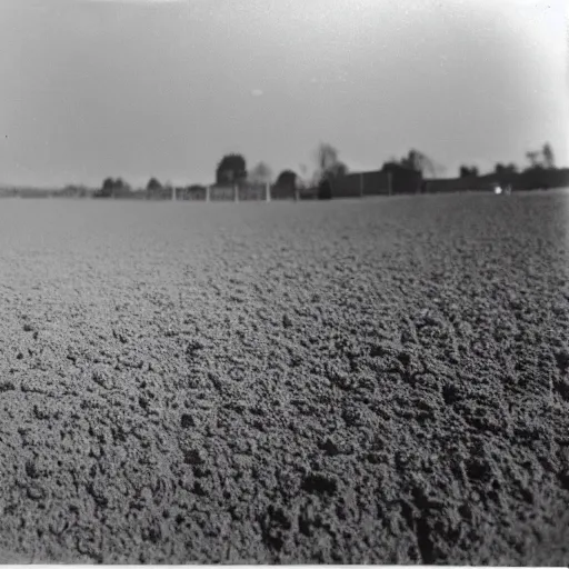 Image similar to a bright light covering the sky, dirt ground, dust, taken on a ww 2 camera, very high bloom ammount, realistic.