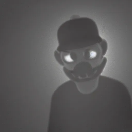 Image similar to photo of Waluigi at night, trail camera night vision