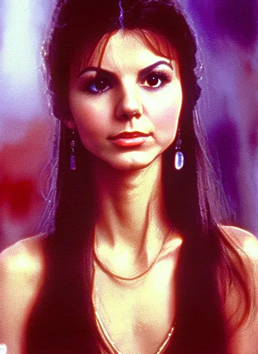 Prompt: 1986 film still from an Italian drama film of a Victoria Justice as the goddess of syringe needles . ultra detailed painting at 16K resolution and amazingly epic visuals. epically beautiful image. amazing effect, image looks gorgeously crisp as far as it's visual fidelity goes, absolutely outstanding. vivid clarity. ultra. iridescent. mind-breaking. mega-beautiful pencil shadowing. beautiful face. Ultra High Definition. godly shading. amazingly crisp sharpness. photorealistic film cel processed twice..