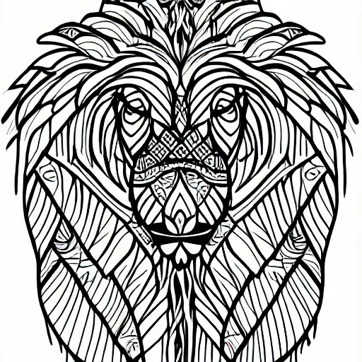 Image similar to picture of an animal from a children's colouring book, simplified line art