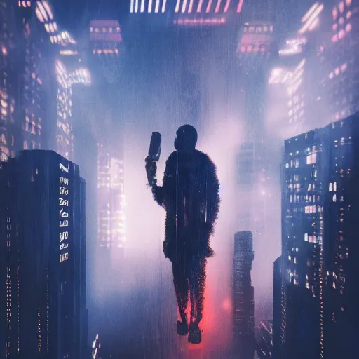 Image similar to blade runner style image of a giant baby