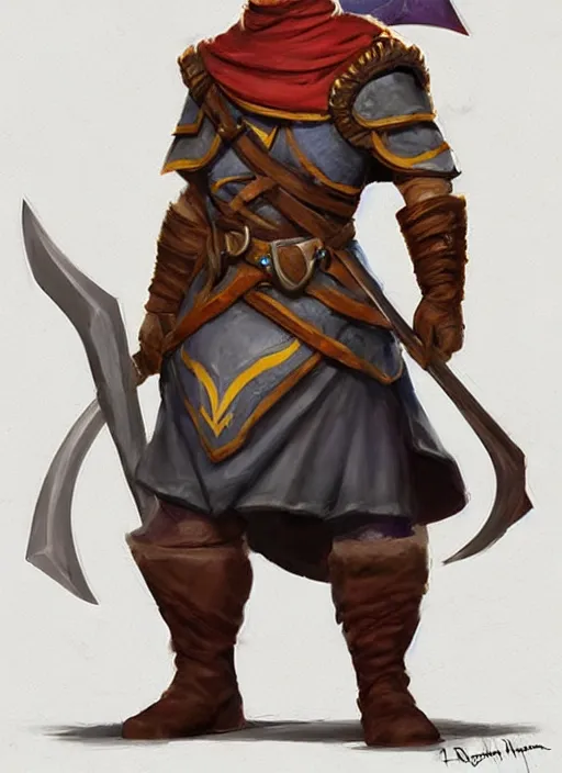 Image similar to lumbridge guard, dndbeyond, bright, colourful, realistic, dnd character portrait, full body, pathfinder, pinterest, art by ralph horsley, dnd, rpg, lotr game design fanart by concept art, behance hd, artstation, deviantart, hdr render in unreal engine 5