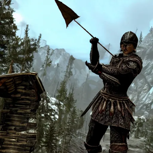 Image similar to a skyrim guard getting shot in the knee with an arrow