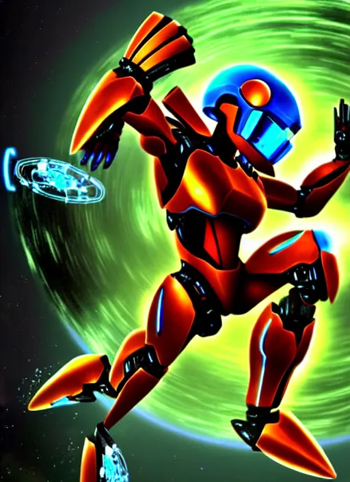 Image similar to metroid prime, hyperrealistic