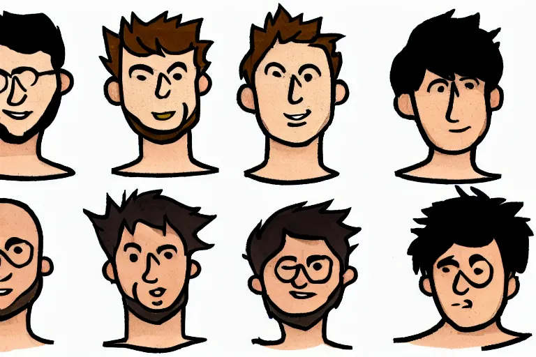 Image similar to Drawn guy, in full growth, in different styles, with different backgrounds