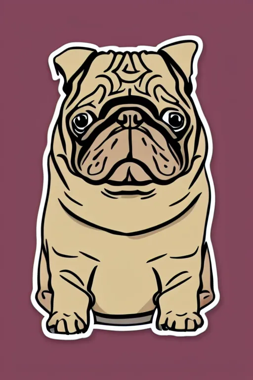 Image similar to Portrait of a big chungus pug, sticker, colorful, illustration, highly detailed, simple, smooth and clean vector curves, no jagged lines, vector art, smooth