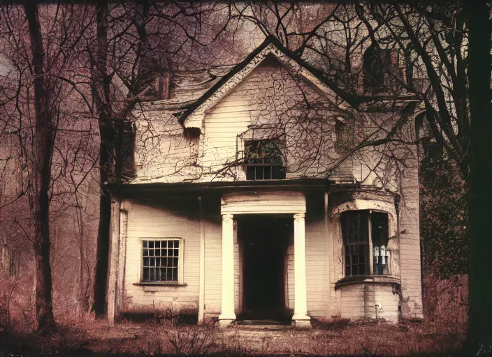 Prompt: photo of the most haunted house in the world, fujifilm velvia 5 0, color photography, sigma 2 8 mm