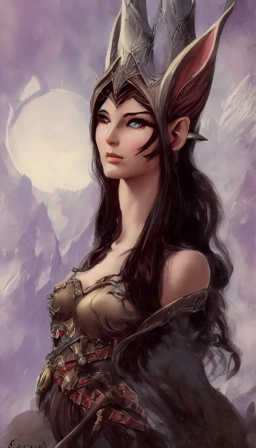 Prompt: elven princess character portrait by frank frazetta, fantasy, dungeons & dragons, sharp focus, beautiful, artstation contest winner, detailed