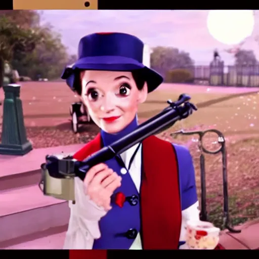 Image similar to a still of from the movie mary poppins crossover with the game pokemon snap