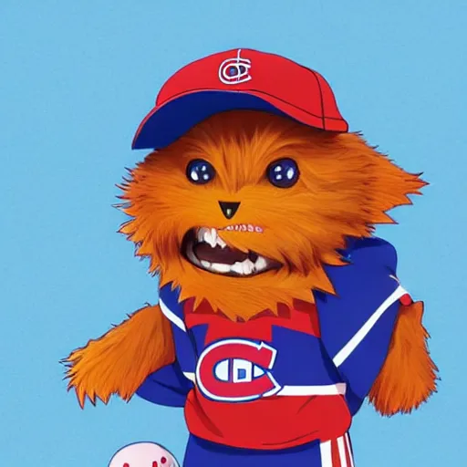 Image similar to anime Portrait of Youppi the Habs Montreal Canadiens Mascot as a very cute powerful and friendly pokemon, highly detailed anime, high evolution, 1990s, legendary, smooth, sharp focus, dynamic lighting, intricate, trending on ArtStation, illustration pokemon, art by WLOP