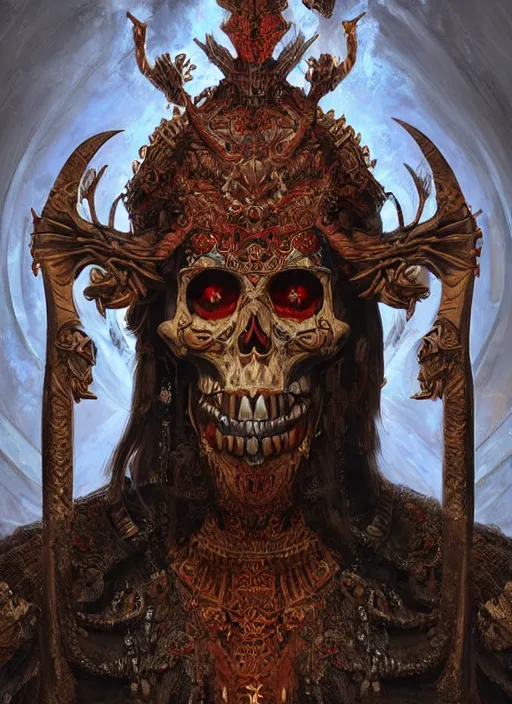 Image similar to digital _ painting _ of _ cizin mayan god of death _ by _ filipe _ pagliuso _ and _ justin _ gerard _ symmetric _ fantasy _ highly _ detailed _ realistic _ intricate _ port