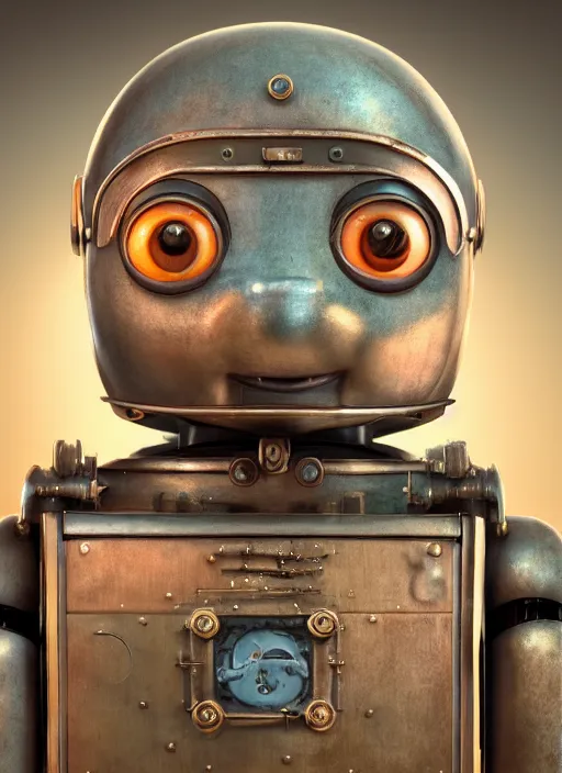 Prompt: highly detailed closeup, portrait of a 1 9 2 0 s retro toy robot, unreal engine, nicoletta ceccoli, mark ryden, earl norem, lostfish, global illumination, detailed and intricate environment