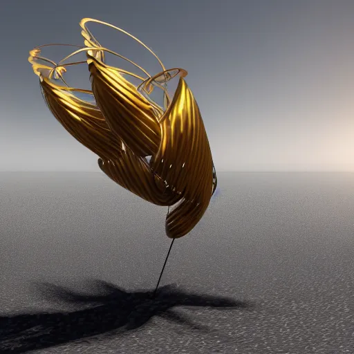 Image similar to beautiful kinetic wind sculpture detailed 4 k 3 d render