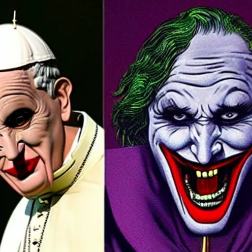 Image similar to the pope as the joker