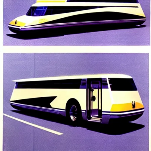 Image similar to concept art for a super compact bus, painted by syd mead, high quality