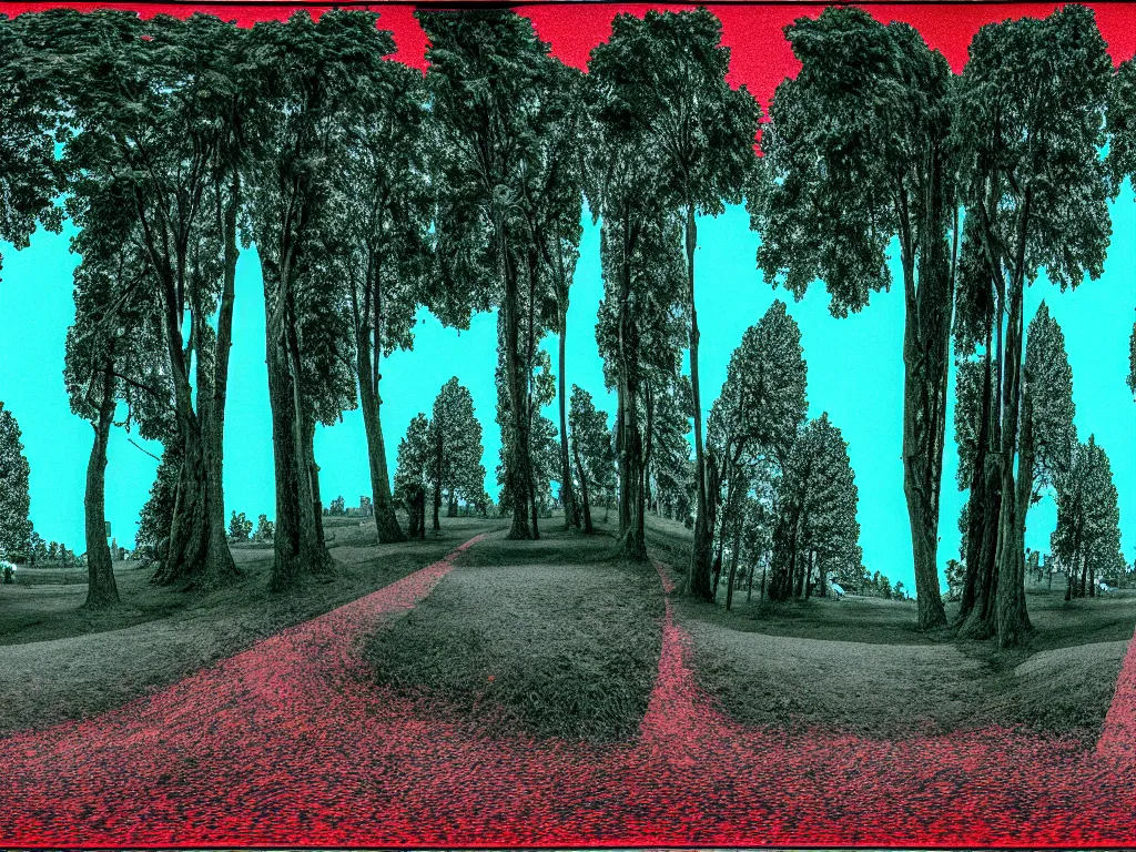 Image similar to landscape stereophotograph, anaglyph rendering