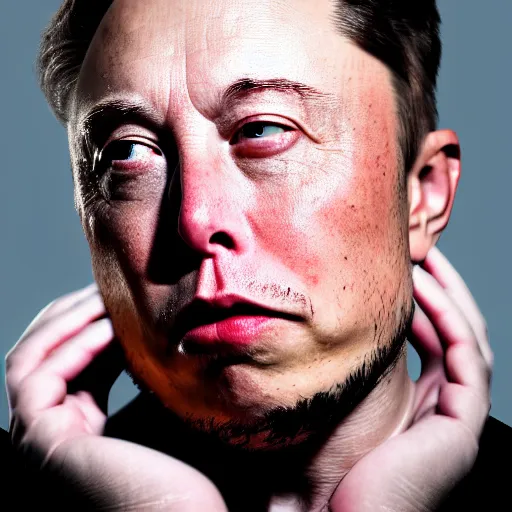 Image similar to a man who is covering his ears from a very loud noise, pained expression, elon musk, photography, 4 k