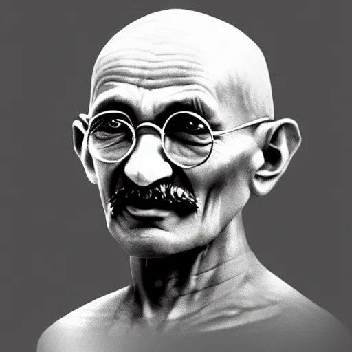 Prompt: mahatma gandhi as a unit in starcraft 2