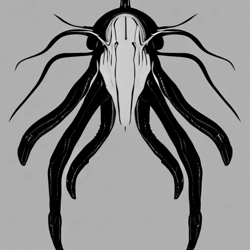 Prompt: octupus minimalistic symmetric!! concept art by afshar petros aoshima chiho caldwell clyde, matte background, sharp contours, minimalist, trending on artstation, 8 k