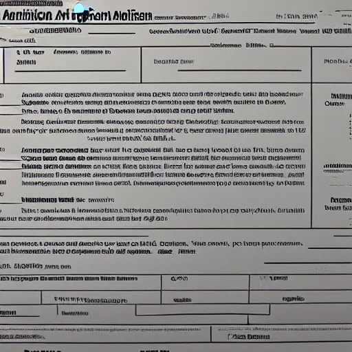 Prompt: A scan of a US immigration form, from year 2100