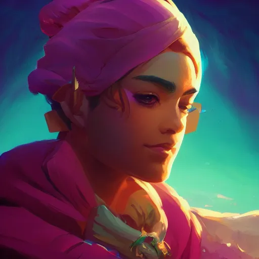 Image similar to profile portrait, maya ali mage, gloomhaven, dynamic lighting, gaudy colors, octane render aesthetic, matte painting concept art, official fanart behance hd artstation by jesper ejsing, by rhads and makoto shinkai and lois van baarle and ilya kuvshinov and rossdraws