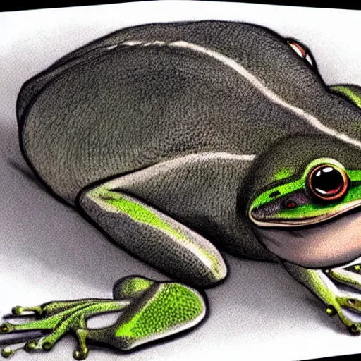 Prompt: A frog with fur, semi realistic, trending on art station