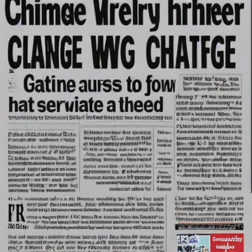 Prompt: newspaper front page story climate change finally averted