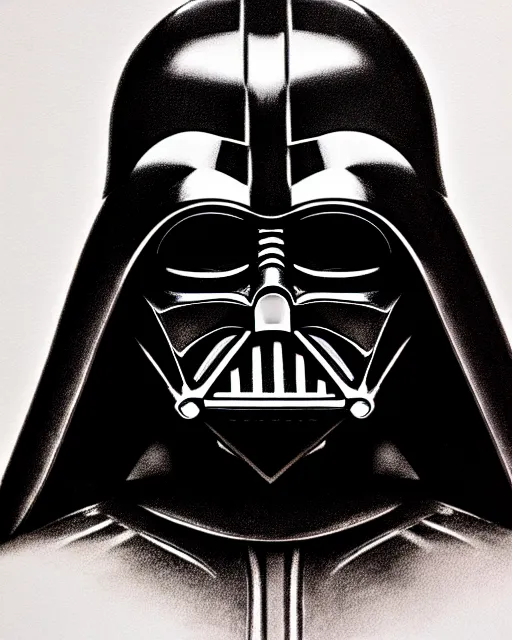 Image similar to darth vader from star wars, character portrait, portrait, close up, concept art, intricate details, highly detailed by moebius