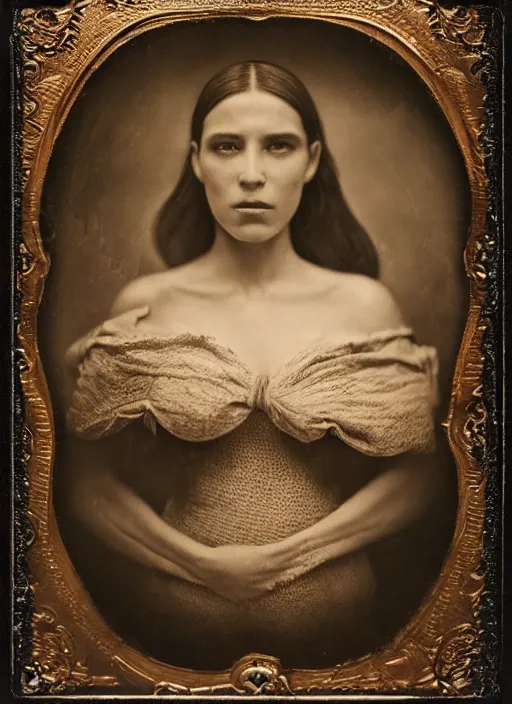 Prompt: old wetplate daguerreotype portrait of the birth of a female super hero, explosion of data fragments, fractal, intricate, elegant, highly detailed, parallax, leica, medium format, subsurface scattering, by jheronimus bosch and greg rutkowski and louis jacques mande daguerre