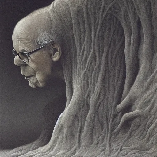 Image similar to Minority Leader Mitch McConnell. Ashamed. Zdzisław Beksiński