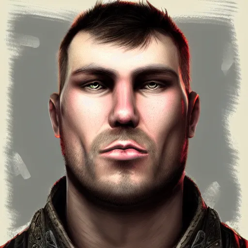 Prompt: a detailed portrait of andrii burkovich from gears