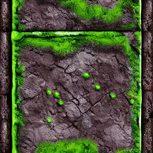 Image similar to digital hand painted dungeon rock brick with moss tile textures, digital art, fantasy, behance, pinterest, deviantart, artstation, design, rpg, detailed, digital art, incredible, digital painting