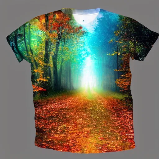 Image similar to Breathtaking nature inspired digital art tshirt trending on redbubble, masterpiece, closeup detailed thumbnail of design